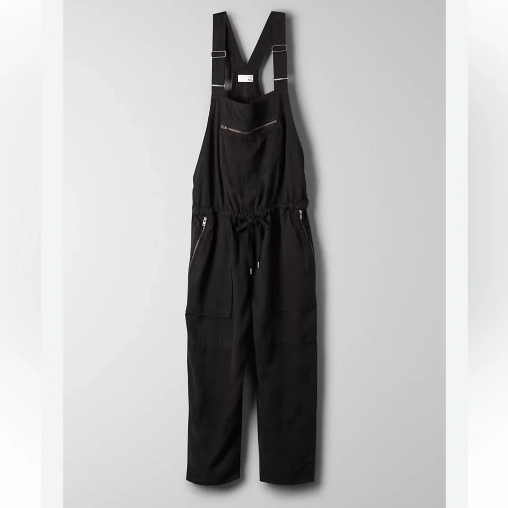 Aritzia Wilfred Free black lyocell Valleta overalls small